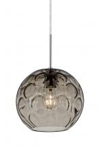 Besa Lighting 1JT-BOMYSM-SN - Besa Bombay Cord Pendant, Smoke, Satin Nickel Finish, 1x60W Medium Base