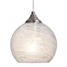 Besa Lighting 1JT-JILLYCL-SN-L - Besa, Jilly Cord Pendant, Vapor Clear, Satin Nickel Finish, 1x60W Medium Base, 15Ft.