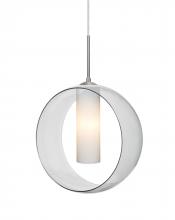 Besa Lighting 1JT-PLATOCL-LED-SN - Besa, Plato Cord Pendant, Clear/Opal, Satin Nickel Finish, 1x5W LED