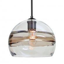 Besa Lighting 1JT-SPIR10SC-BK - Besa Spirit 10 Pendant, Smoke/Clear, Black Finish, 1x60W MAX E26 Base