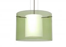 Besa Lighting 1KG-L00707-LED-BR - Besa Pahu 16 LED Pendant 1Kg Transparent Olive/Opal Bronze 1x11W LED