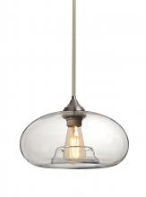 Besa Lighting 1TT-BANACL-EDIL-SN - Besa Stem Pendant Bana Satin Nickel Clear 1x4W LED Filament