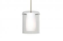 Besa Lighting 1TT-C00607-LED-SN - Besa Pahu 8 LED Pendant 1Tt Clear/Opal Satin Nickel 1x11W LED