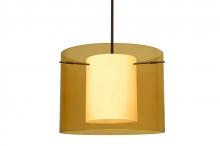 Besa Lighting 1TT-G00707-LED-BR - Besa Pahu 16 LED Pendant 1Tt Transparent Armagnac/Opal Bronze 1x11W LED