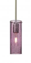 Besa Lighting 1TT-JUNI10PL-SN - Besa, Juni 10 Stem Pendant, Plum Bubble, Satin Nickel, 1x60W Medium Base