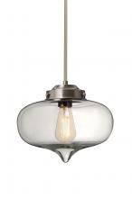 Besa Lighting 1TT-MIRACL-EDIL-SN - Besa Mira Stem Pendant Satin Nickel Clear 1x4W LED Filament