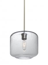 Besa Lighting 1TT-NILES10CL-SN - Besa Niles 10 Pendant, Clear Bubble, Satin Nickel Finish, 1x60W Medium Base T10