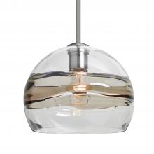 Besa Lighting 1TT-SPIR10SC-SN - Besa Spirit 10 Pendant, Smoke/Clear, Satin Nickel Finish, 1x60W Medium Base