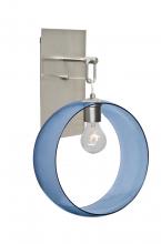 Besa Lighting 1WP-PLATOBL-SN-NI - Besa, Plato Wall Pendant, Blue, Satin Nickel Finish, 1x60W Medium Base