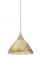  1XC-174383-SN - Besa Pendant Domi Satin Nickel Mocha 1x50W Halogen