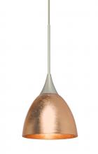 Besa Lighting 1XC-1758CF-SN - Besa Divi Pendant, Copper Foil, Satin Nickel, 1x50W Halogen