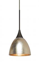 Besa Lighting 1XC-1758GF-LED-BR - Besa Divi Pendant, Gold Foil, Bronze, 1x9W LED