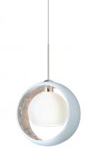 Besa Lighting 1XC-4293SF-SN - Besa Pendant Pogo Satin Nickel White/Inner Silver 1x35W Halogen