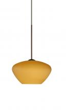 Besa Lighting 1XC-541080-BR - Besa Pendant Peri Bronze Amber Matte 1x50W Halogen