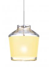 Besa Lighting 1XC-PIC6CR-SN - Besa Pendant Pica 6 Satin Nickel Creme Sand 1x50W Halogen