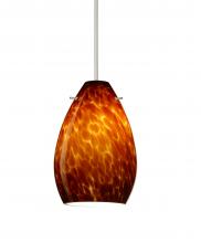 Besa Lighting 1XT-171318-LED-SN - Besa Pendant Pera 6 Satin Nickel Amber Cloud 1x5W LED