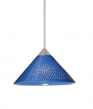 Besa Lighting 1XT-282484-SN - Besa Pendant Kona Satin Nickel Blue Starpoint 1x50W Halogen