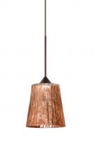 Besa Lighting 1XT-5125CF-BR - Besa Pendant Nico 4 Bronze Stone Copper Foil 1x35W Halogen