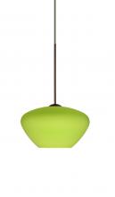 Besa Lighting 1XT-541035-LED-BR - Besa Pendant Peri Bronze Chartreuse 1x5W LED