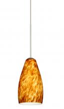 Besa Lighting 1XT-719818-LED-SN - Besa Pendant Karli Satin Nickel Amber Cloud 1x5W LED