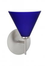 Besa Lighting 1SW-5121CM-SN - Besa Wall Kani Satin Nickel Cobalt Blue Matte 1x40W G9