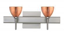 Besa Lighting 2SW-1758CF-SN-SQ - Besa Divi Wall With SQ Canopy 2SW Copper Foil Satin Nickel 2x40W G9