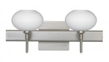 Besa Lighting 2SW-561207-LED-SN-SQ - Besa Wall With SQ Canopy Lasso Satin Nickel Opal Matte 2x5W LED