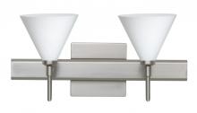 Besa Lighting 2SW-512107-SN-SQ - Besa Wall With Sq Canopy Kani Satin Nickel Opal Matte 2x40W G9