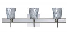 Besa Lighting 3SW-5125SF-LED-CR-SQ - Besa Wall With SQ Canopy Nico 4 Chrome Stone Silver Foil 3x5W LED