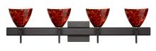 Besa Lighting 4SW-177941-BR-SQ - Besa Wall With SQ Canopy Mia Bronze Garnet 4x40W G9