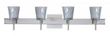 Besa Lighting 4SW-5125SF-CR-SQ - Besa Wall With SQ Canopy Nico 4 Chrome Stone Silver Foil 4x40W G9