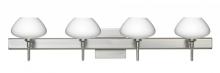 Besa Lighting 4SW-541007-SN-SQ - Besa Wall With SQ Canopy Peri Satin Nickel Opal Matte 4x40W G9