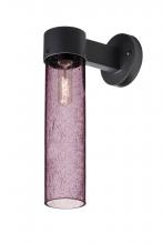 Besa Lighting JUNI16PL-WALL-BK - Besa, Juni 16 Outdoor Sconce, Plum Bubble, Black Finish, 1x60W Medium Base