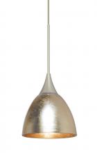 Besa Lighting X-1758GF-LED-SN - Besa Divi Pendant, Gold Foil, Satin Nickel, 1x9W LED