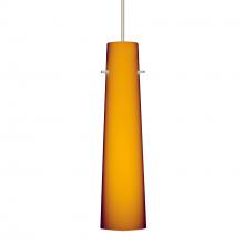 Besa Lighting XP-567480-LED-SN-L - Besa Camino Pendant Satin Nickel Amber Matte 1x50W Halogen, 15Ft. Cord