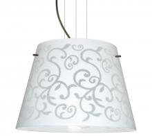 Besa Lighting 1KV-4394WD-LED-BR - Besa Amelia 18 LED Pendant 1KV White Damask Bronze 3x11W LED