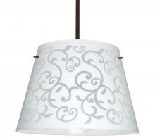 Besa Lighting 1KT-4394WD-LED-BR - Besa Amelia 18 LED Pendant 1KT White Damask Bronze 3x11W LED