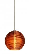 Besa Lighting 1TT-461682-LED-SN - Besa Kristall 8 Pendant Satin Nickel Amber 1x9W LED