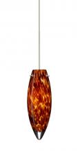 Besa Lighting 1XT-409618-LED-SN - Besa Pendant Juliette Satin Nickel Amber Cloud 1x5W LED