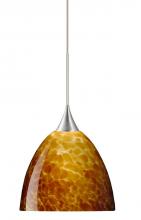 Besa Lighting 1XC-757018-LED-SN - BESA PENDANT SASHA SATIN NICKEL AMBER CLOUD 1X6W LED