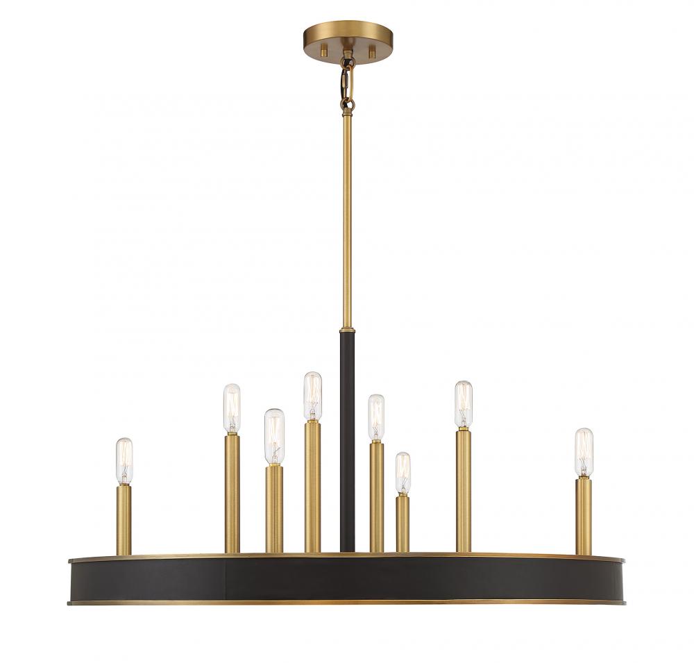 Chaucer 8-Light Chandelier in Warm Brass