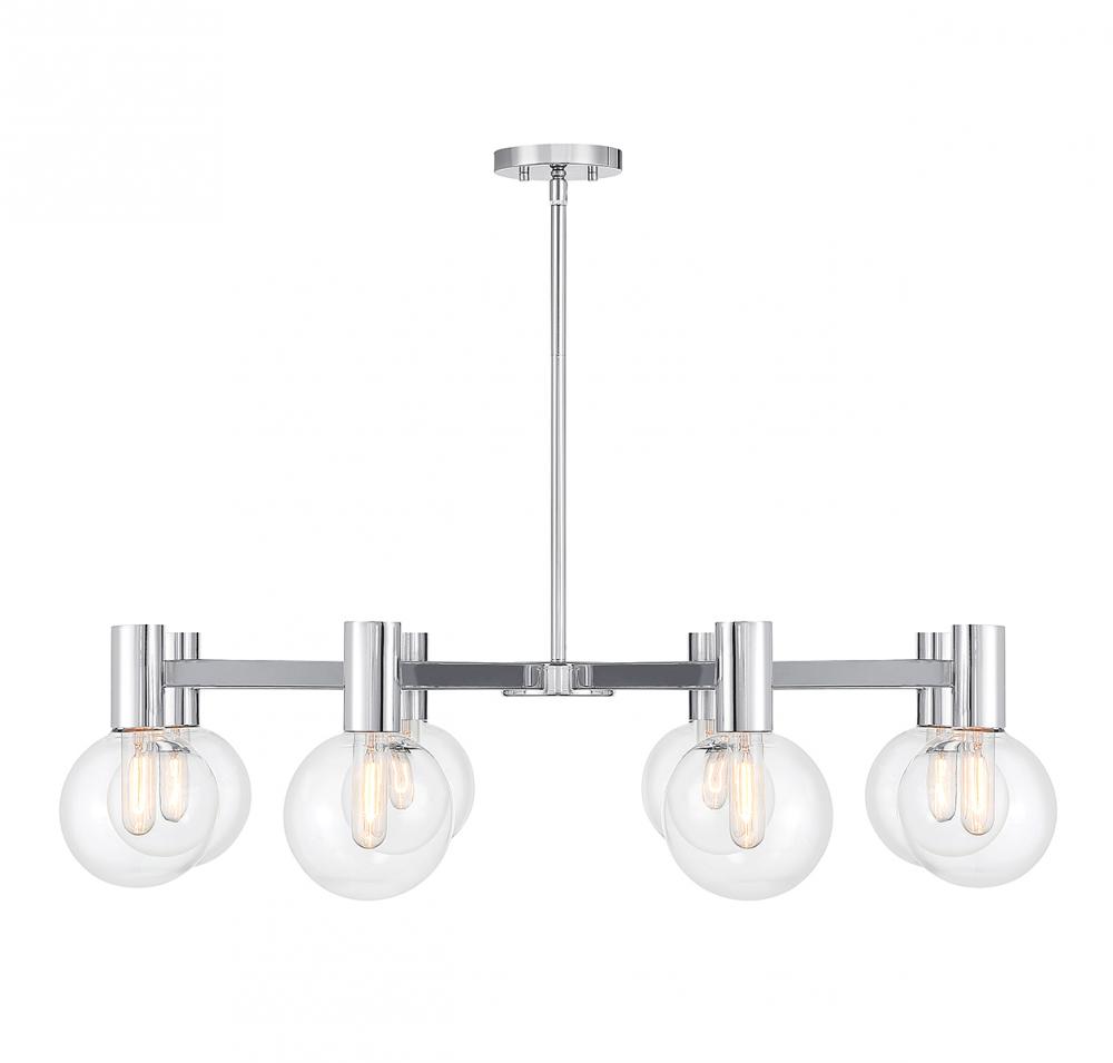 Wright 8-Light Chandelier in Chrome