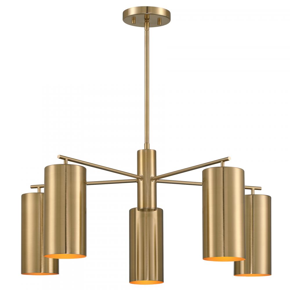 Lio 5-Light Chandelier in Noble Brass by Breegan Jane