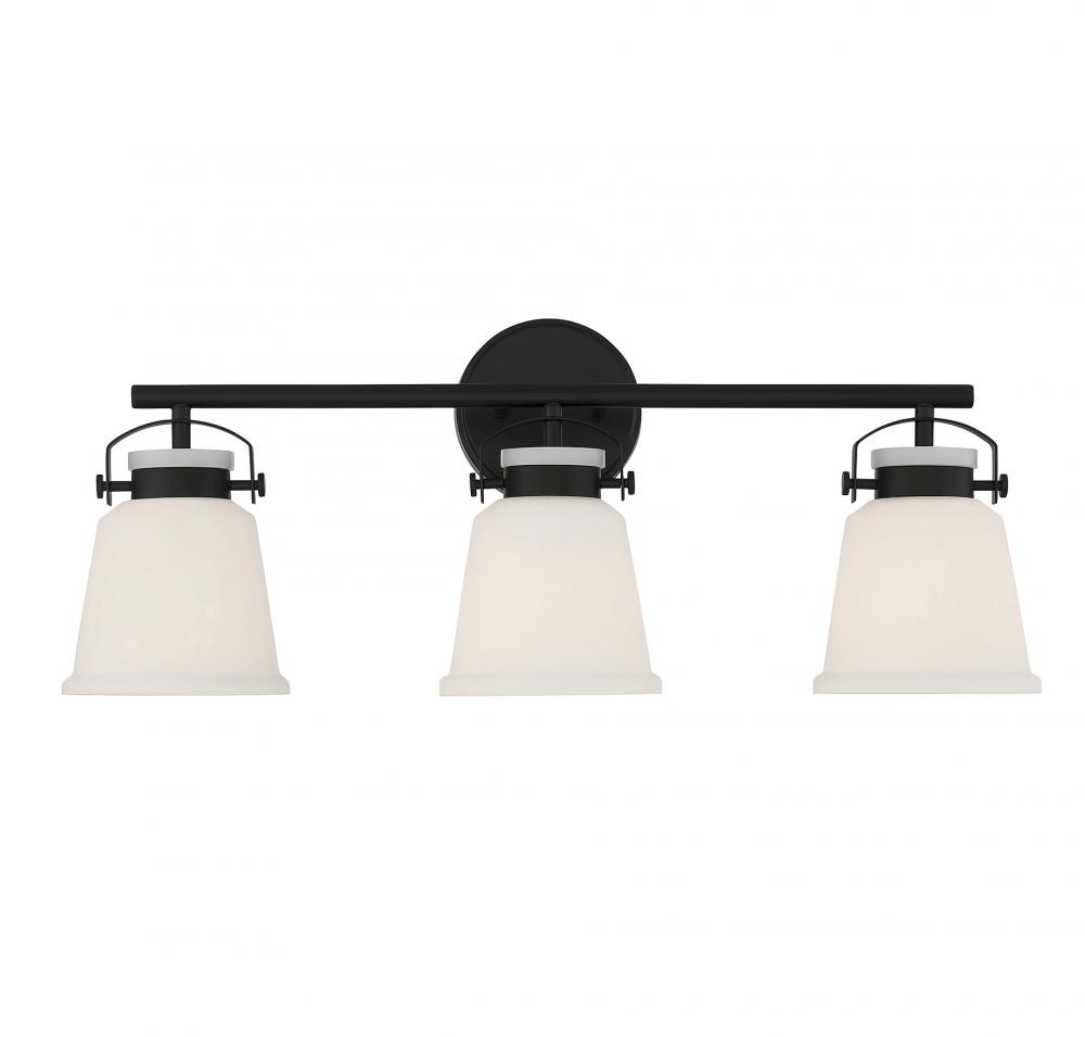 Kaden 3-Light Bathroom Vanity Light in Matte Black