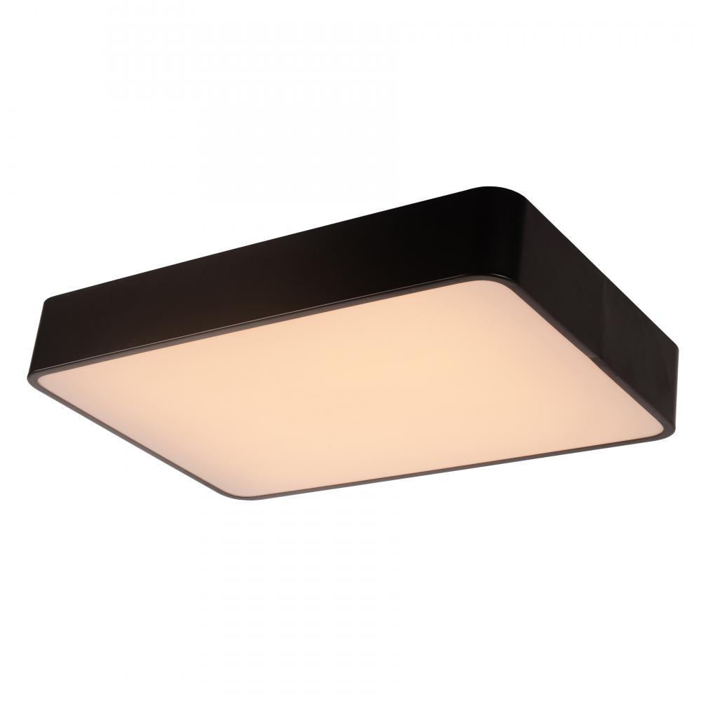 Aperture 48-Watt Matte Black Finish Integrated LEd Square Flush Mount Ceiling Light 24 in. L x 24 in