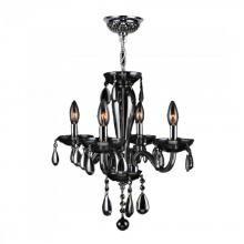 Worldwide Lighting Corp W83126C16-SM - Gatsby Collection 4 Light Chrome Finish and Smoke Blown Glass Chandelier 16" D x 18" H Mini