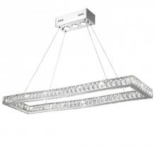 Worldwide Lighting Corp W83145KC42 - Galaxy 19 Integrated LEd Light Chrome Finish diamond Cut Crystal Rectangle Chandelier 6000K 42 in. L