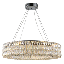 Worldwide Lighting Corp W83195KC34 - Galaxy 60-Watt Chrome Finish Integrated LEd Ring Pendant Chandelier 6000K 34 in. Dia x 113 in. H