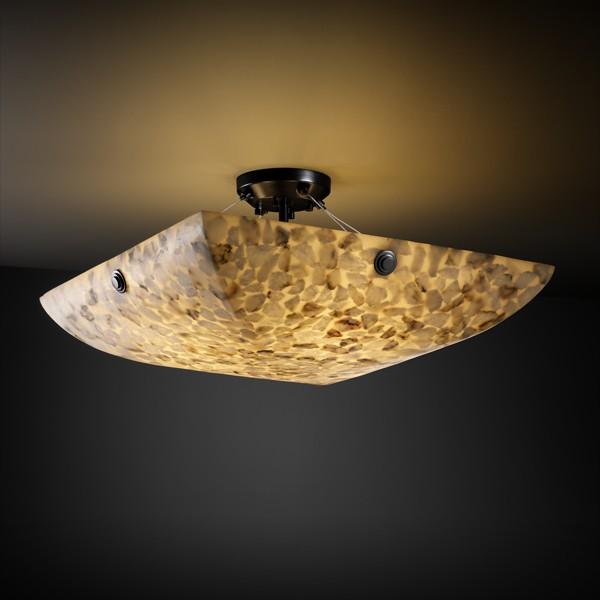 36" Semi-Flush Bowl w/ CONCENTRIC SQUARES FINIALS