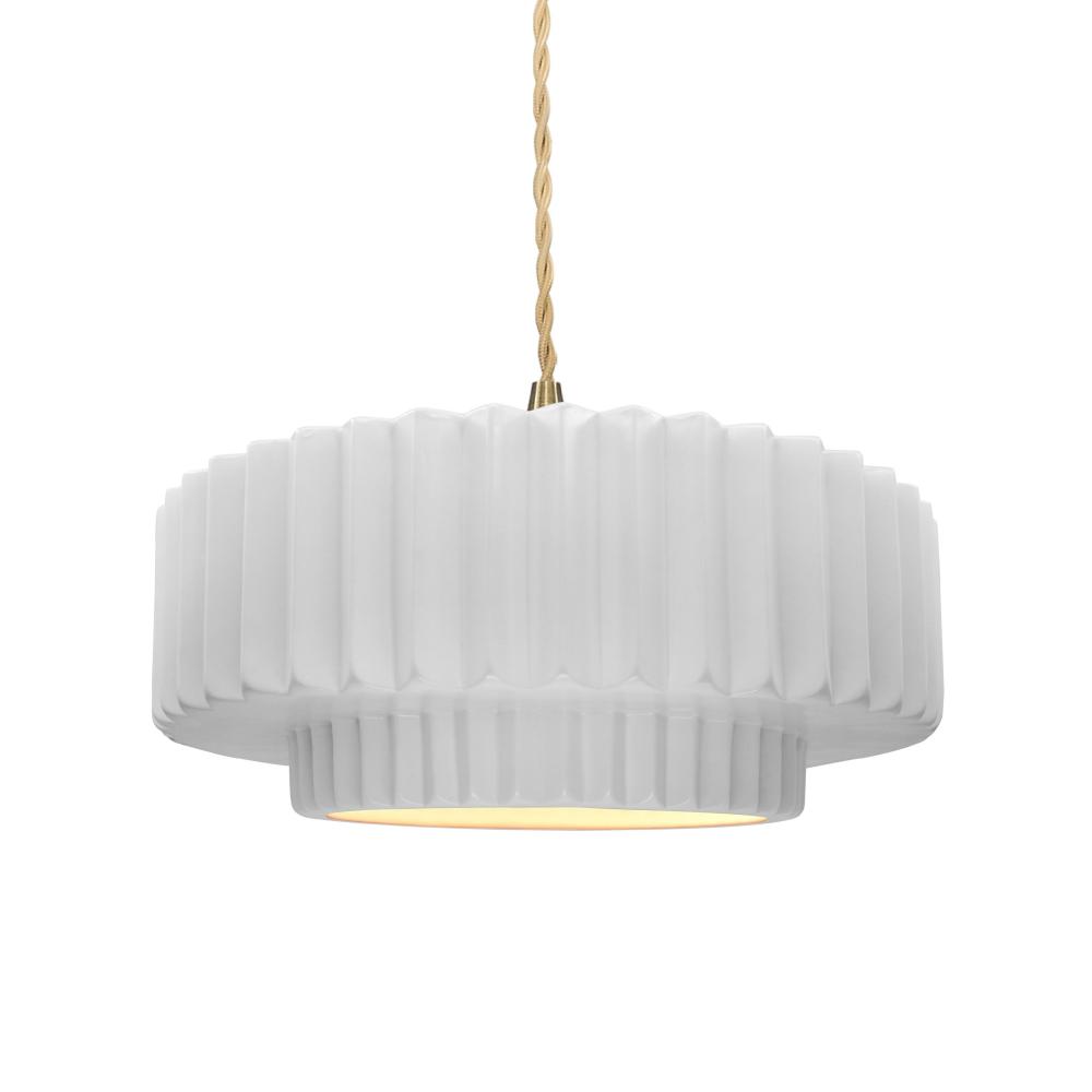 Medium Tier Pleated 1-Light Pendant